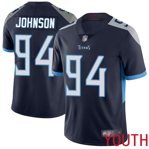 Tennessee Titans Limited Navy Blue Youth Austin Johnson Home Jersey NFL Football 94 Vapor Untouchable